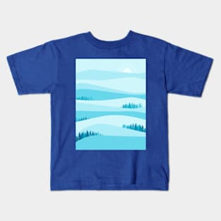 Over The Hills (Blue) Kids T-Shirt